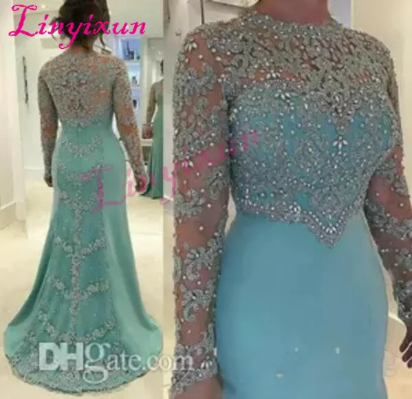 2018 Sheath Prom Evening Dresses with Scoop Neckline Long Sleeves Sweep Train Illusion Beaded Crystal Appliques Vestidos Festa
2018 Sheath Prom Evening Dresses with Scoop Neckline Long Sleeves Sweep Train Illusion Beaded Crystal Appliques Vestidos Festa