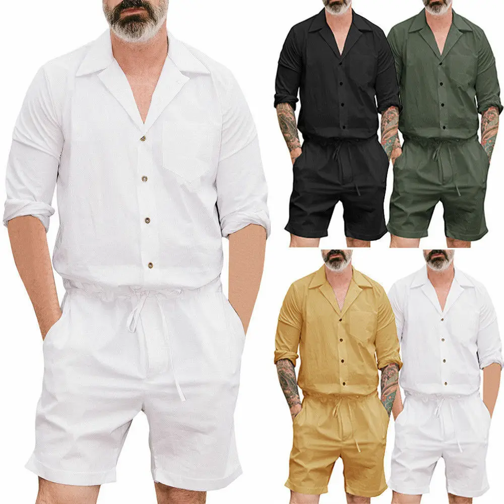 2019 HOT SALE casual v-neck short sleeve summer Men's One Piece Rompers Short Sleeve Street Casual Cargo Pants Jumpsuit Overalls
2019 HOT SALE casual v-neck short sleeve summer Men's One Piece Rompers Short Sleeve Street Casual Cargo Pants Jumpsuit Overalls