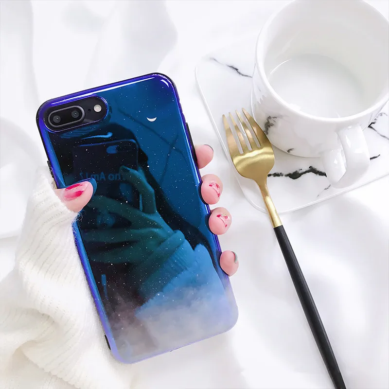 Blu-ray Starry Sky Cute Crescent Case for iPhone7 plus 6s Plus TUP Soft Cover for iPhone X/6/8 Different Angles Special Effect
Blu-ray Starry Sky Cute Crescent Case for iPhone7 plus 6s Plus TUP Soft Cover for iPhone X/6/8 Different Angles Special Effect