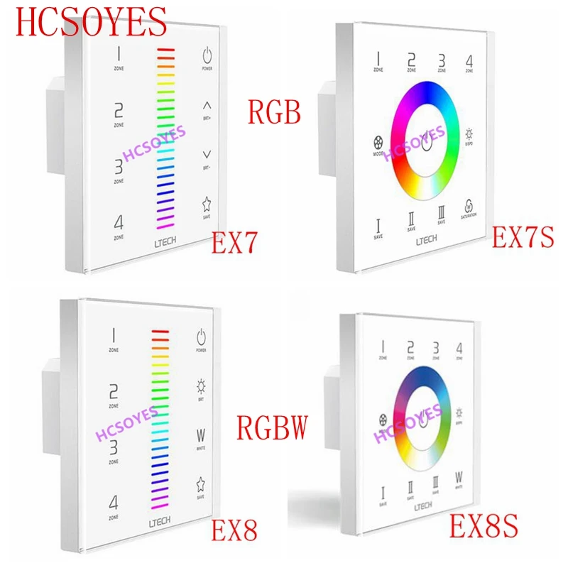 LTECH EX7S EX8 EX8S RGB RGBW touch panel (4 partitions)Led RGB strip controller 220V 2.4GHz RF wireless DMX multi function
LTECH EX7S EX8 EX8S RGB RGBW touch panel (4 partitions)Led RGB strip controller 220V 2.4GHz RF wireless DMX multi function