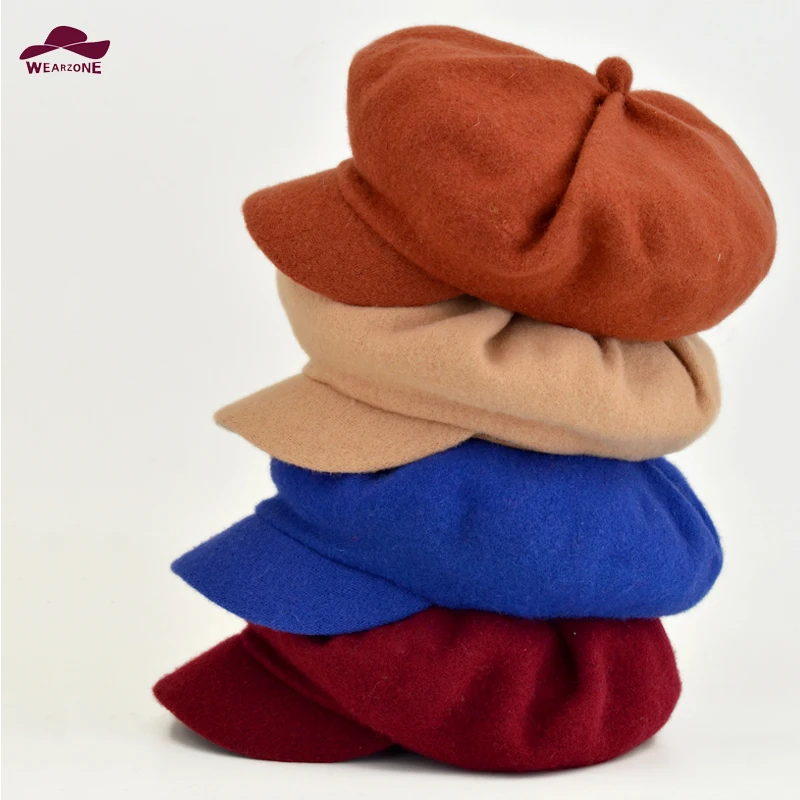 

Winter&autumn wool newsboy caps Chapeau solid beret cap painter hat Women men Vintage Octagonal Cap For Female male Casquette