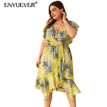 Enyuever Plus Size Boho Dress Bohemian Women Summer V Neck Ruffle Flounced Hem Casual Floral Holiday Dress Beachwear Vestidos
Enyuever Plus Size Boho Dress Bohemian Women Summer V Neck Ruffle Flounced Hem Casual Floral Holiday Dress Beachwear Vestidos