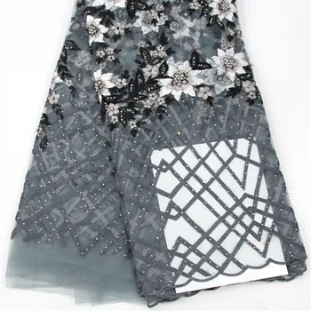 Gray 3D Lace Fabric High Quality African Tulle Lace Fabric 2018 Embroidered Appliques Beaded Lace For Wedding Dresses HJ484-1
Gray 3D Lace Fabric High Quality African Tulle Lace Fabric 2018 Embroidered Appliques Beaded Lace For Wedding Dresses HJ484-1