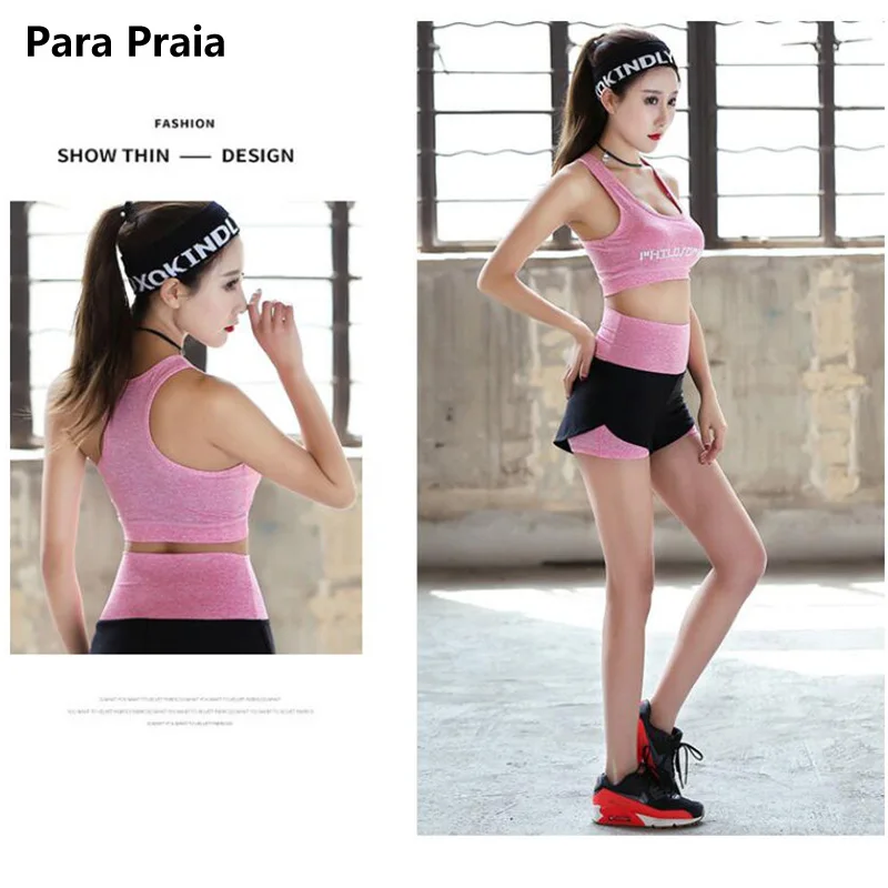 High Waist Three Piece Yoga Set Sportswear for Women Sports Bra Fitness Clothing Women Sports Shorts Gym Workout Crop Top Women High Waist Three Piece Yoga Set Sportswear for Women Sports Bra Fitness Clothing Women Sports Shorts Gym Workout Crop Top Women