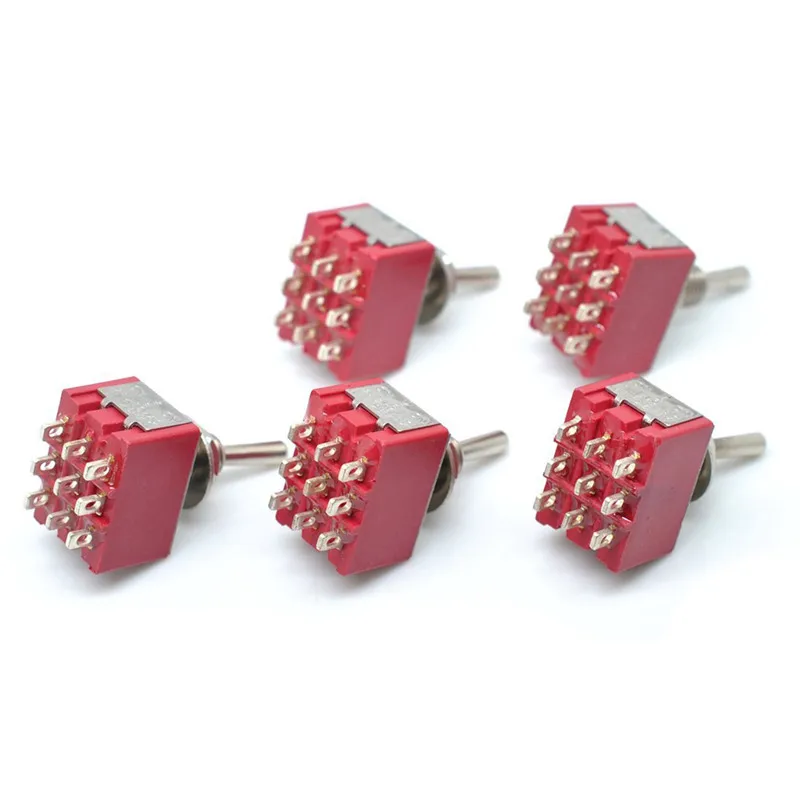 

5Pcs MTS-302 On-On 3PDT 9 Pins Toggle Switch AC 250V/2A 125V/5A Car Truck ATV