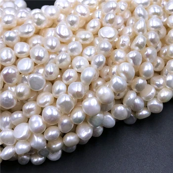 

8-9mm AA Freshwater Baroque Pearl Beads Geniune White Pearls Potato Cultured Pearl for DIY Elegant Necklace Bracelet Jewelry 14“