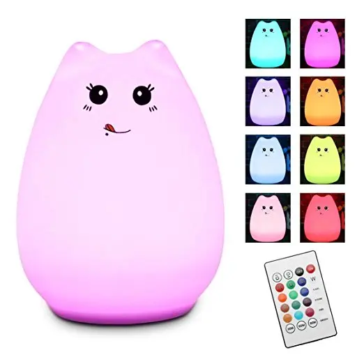 Children's Night Light Led Lamp Timer USB Rechargeable Color Changing Remote Control Kitty LED Silicone Lighting
Children's Night Light Led Lamp Timer USB Rechargeable Color Changing Remote Control Kitty LED Silicone Lighting
