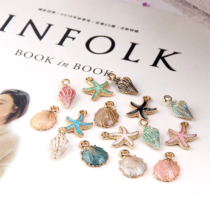 New Fashion 10Pcs/Bag Nautical Ocean starfish Shell Conch Sea Enamel Charms For DIY Bracelet Necklace Jewelry Accessory
New Fashion 10Pcs/Bag Nautical Ocean starfish Shell Conch Sea Enamel Charms For DIY Bracelet Necklace Jewelry Accessory