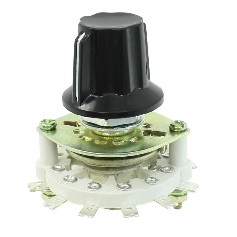 High Quality Plastic Knob 1P6T 1 Pole 6 Throw Band Channel Rotary Switch Selector
High Quality Plastic Knob 1P6T 1 Pole 6 Throw Band Channel Rotary Switch Selector
