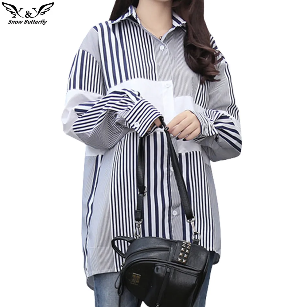 2019 Autumn Winter Kimono blouses top Plus size L-4XL irregular Stitching stripe Casual Women shirts blusas tops vintage body
2019 Autumn Winter Kimono blouses top Plus size L-4XL irregular Stitching stripe Casual Women shirts blusas tops vintage body