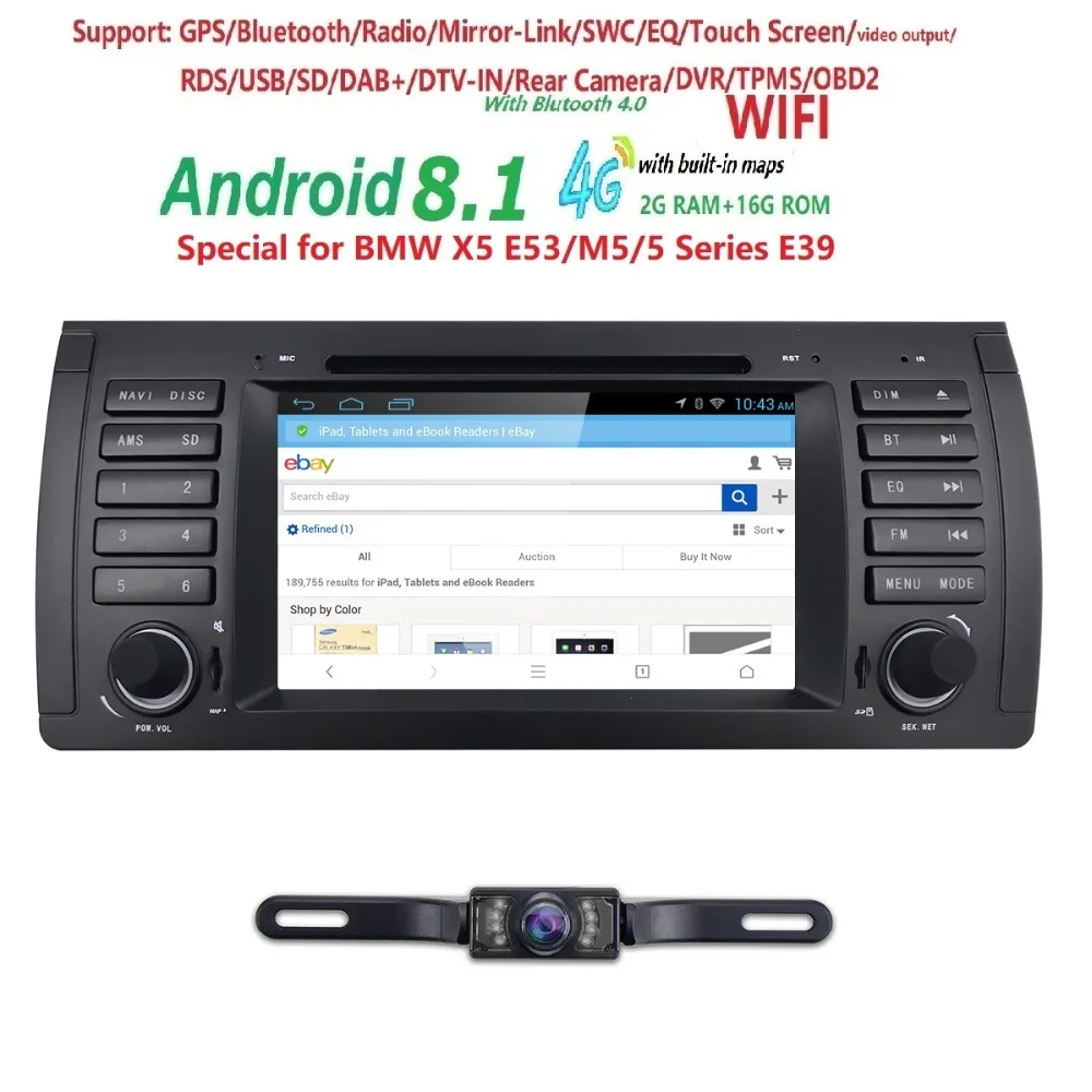 7"Android 9.0 Quad Core GPS Navigation Car DVD Player for BMW 5 Series E39 /X5 E53/M5/7 Series E38 Radio/USB/4G/WIFI/Free Camera
7"Android 9.0 Quad Core GPS Navigation Car DVD Player for BMW 5 Series E39 /X5 E53/M5/7 Series E38 Radio/USB/4G/WIFI/Free Camera