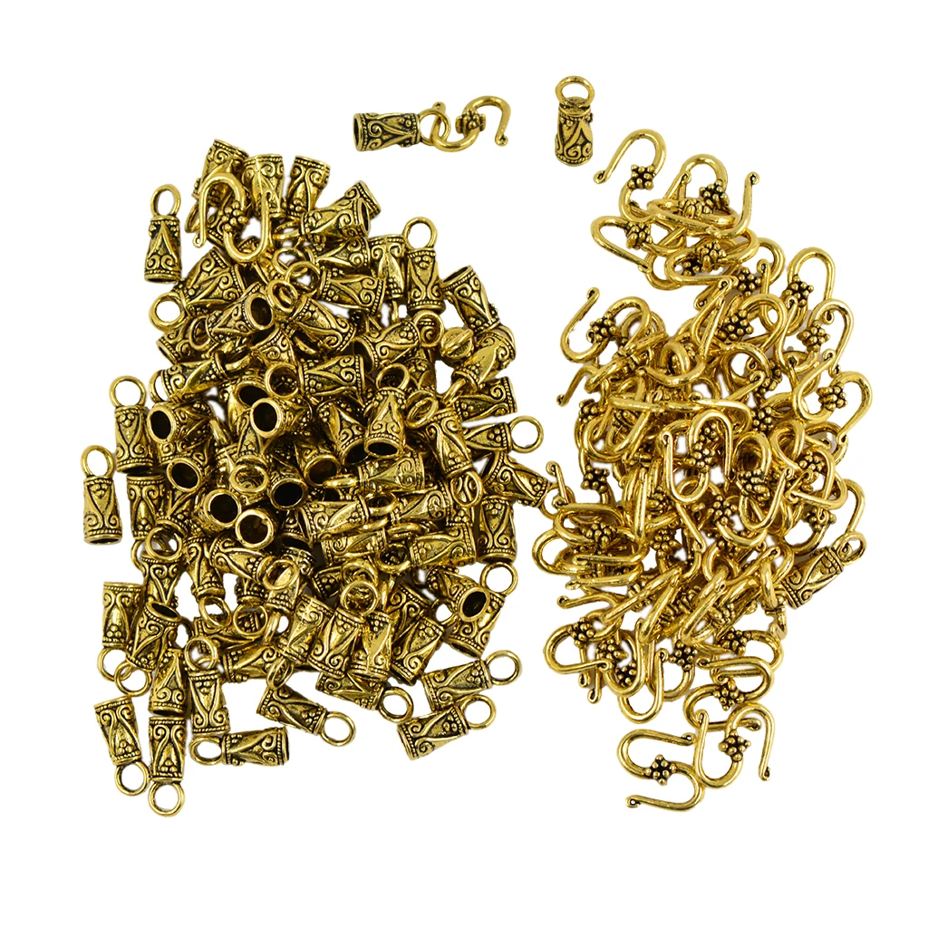 30 Sets Antique gold color S Hook End Caps Leather Cord Alloy Clasp Jewelry Making
30 Sets Antique gold color S Hook End Caps Leather Cord Alloy Clasp Jewelry Making