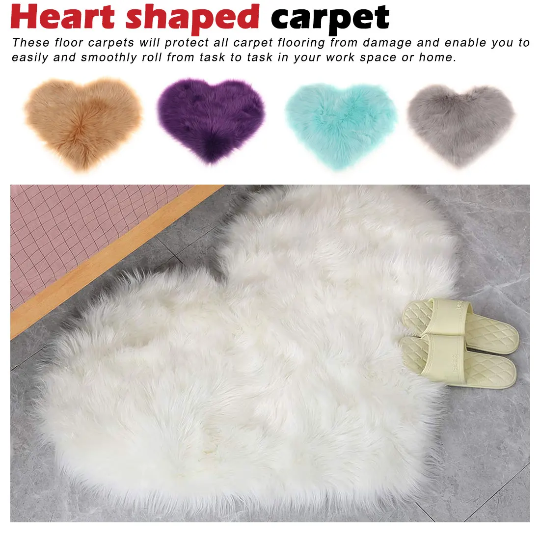 heart-shaped Love creative imitation wool mat Fluffy Rugs Anti-Skid Shaggy Area Rug Carpet Floor Mat
heart-shaped Love creative imitation wool mat Fluffy Rugs Anti-Skid Shaggy Area Rug Carpet Floor Mat