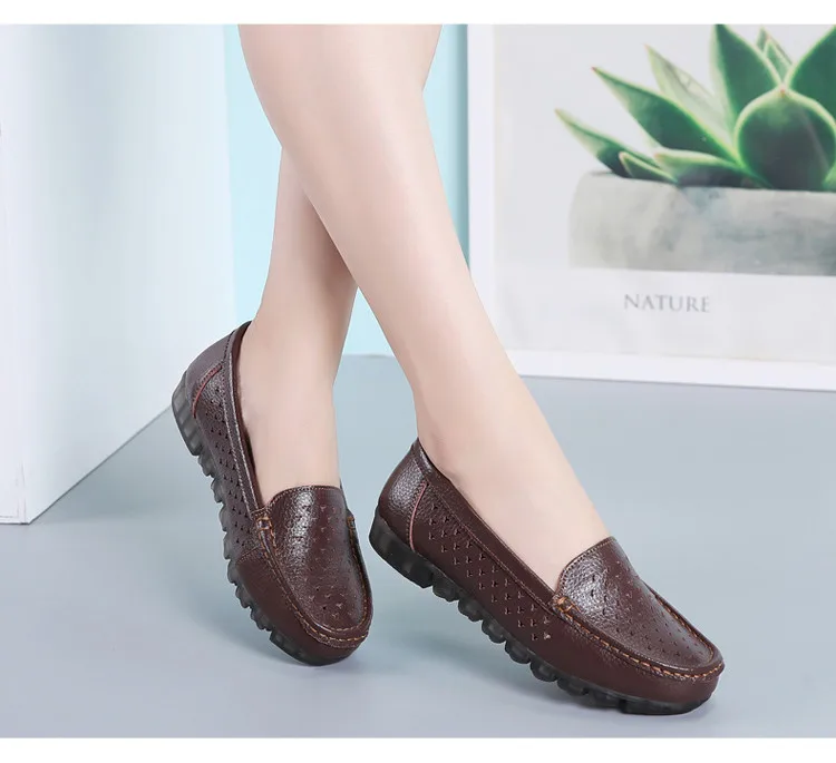 AH 201-1-2019 New Genuine Leather Cut Outs Women Summer Loafers-12