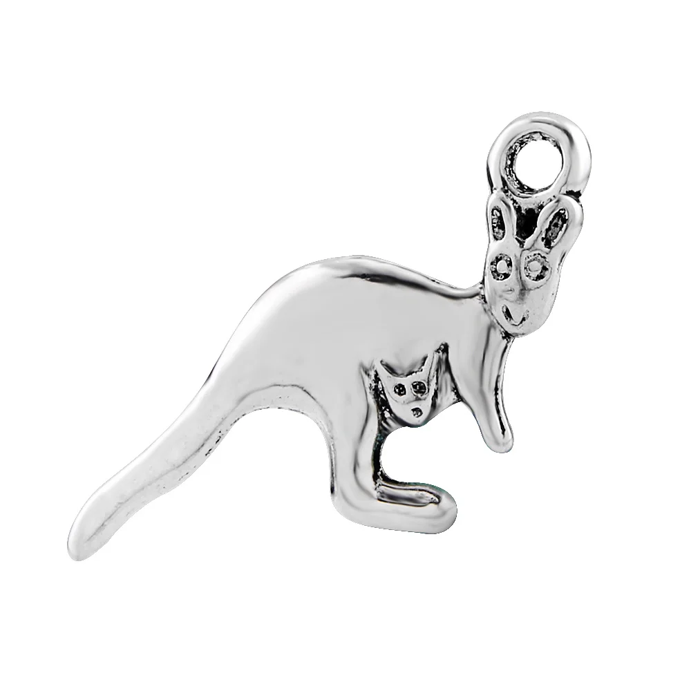 30//100pcs Retro style lovely kangaroo alloy charms Pendants 26x12mm wholesale