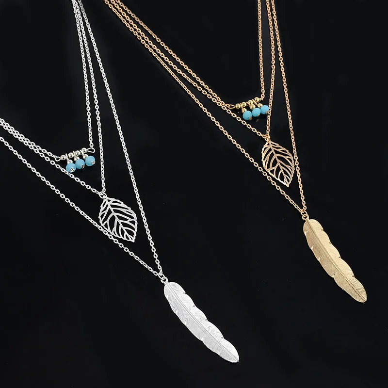 2018 Fashion Feather Leaf Long Chain Necklace for Women Bohemian Ethnic Multi-layered Beaded Necklace Statement Jewelry 982
2018 Fashion Feather Leaf Long Chain Necklace for Women Bohemian Ethnic Multi-layered Beaded Necklace Statement Jewelry 982