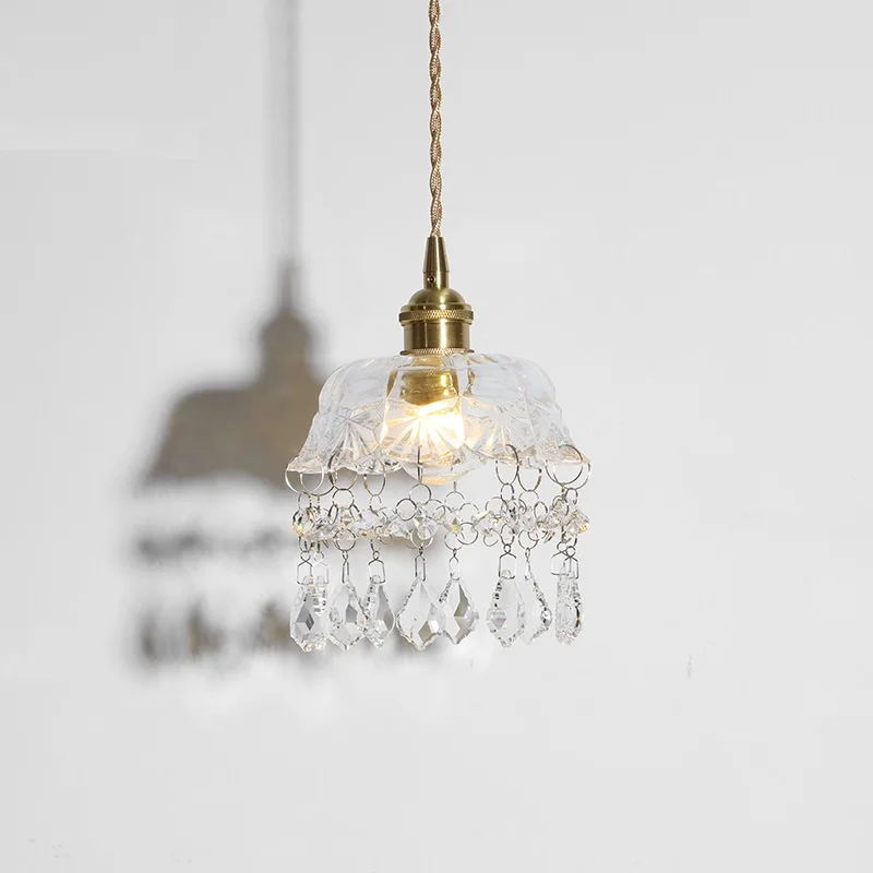 

Nordic Lamp Loft Pendant Lights LED Glass Luminaire Suspendu Crystal Industrial Vintage Light Fixtures Copper Home Lighting