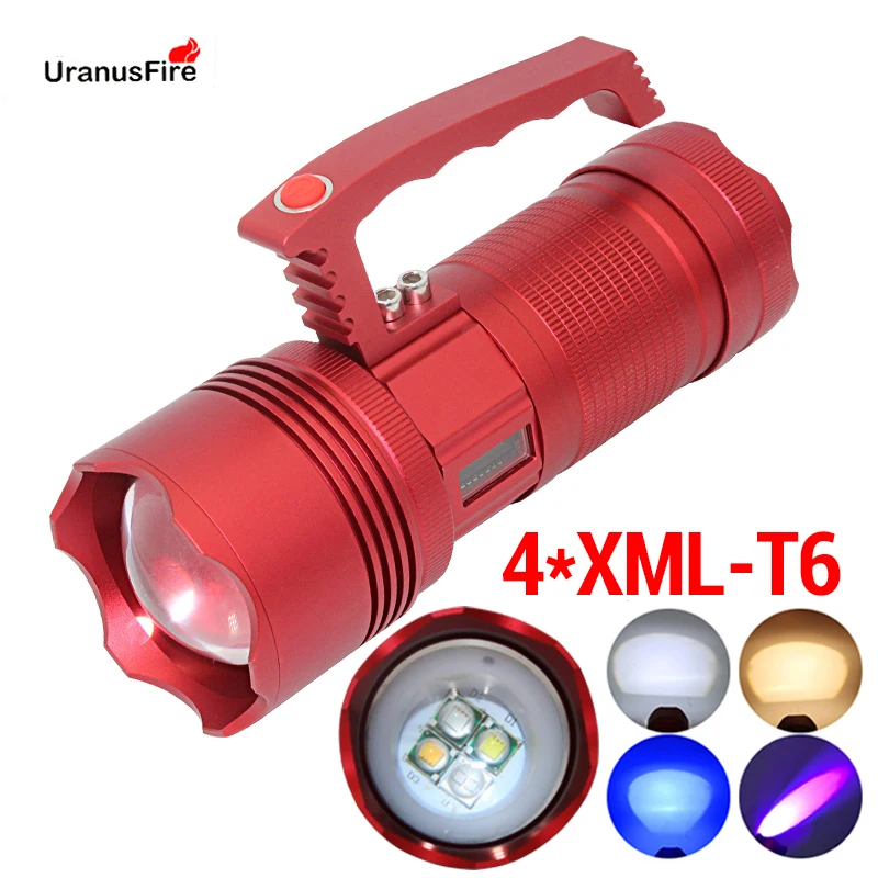 35W Powerful Portable XML T6 LED Fishing Flashlight Torch Built in 16000mAh Rechargeable Battery 4 color Induction Lamp torch
35W Powerful Portable XML T6 LED Fishing Flashlight Torch Built in 16000mAh Rechargeable Battery 4 color Induction Lamp torch