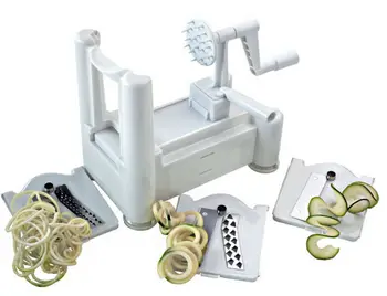 Kitchen Gadgets Hand Operated Plastic Spiral Vegetable Cutter /Fruit Slicer with Stainless Steel Tri-Blade
Kitchen Gadgets Hand Operated Plastic Spiral Vegetable Cutter /Fruit Slicer with Stainless Steel Tri-Blade