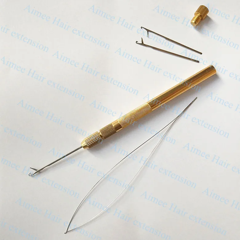 1pcs Gold handle Lace Wig Making Ventilation/GoldHandle Pulling/Weaving Needles micro ring loop threader for hair extension tool
1pcs Gold handle Lace Wig Making Ventilation/GoldHandle Pulling/Weaving Needles micro ring loop threader for hair extension tool