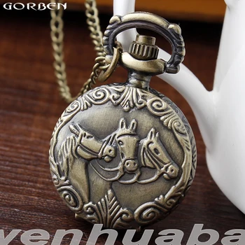 Anitque Bronze Carved Three Horse Quartz Pocket Watch With Chain Chinese Zadic Fob Pendant Clock Women Men Steampunk Gifts
Anitque Bronze Carved Three Horse Quartz Pocket Watch With Chain Chinese Zadic Fob Pendant Clock Women Men Steampunk Gifts