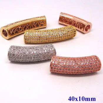 40x10mm Rose Gold tone plated Brass Micro Pave Zircon CZ Tube Bead Connectors Spacer Beads For Bracelet Making European Charms
40x10mm Rose Gold tone plated Brass Micro Pave Zircon CZ Tube Bead Connectors Spacer Beads For Bracelet Making European Charms