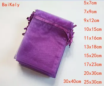 100pcs/lot Dark purple Large/Small Organza Bags Wedding Pouches Jewelry Packaging Bags Nice Gift Bag Party Decoration Supplies
100pcs/lot Dark purple Large/Small Organza Bags Wedding Pouches Jewelry Packaging Bags Nice Gift Bag Party Decoration Supplies