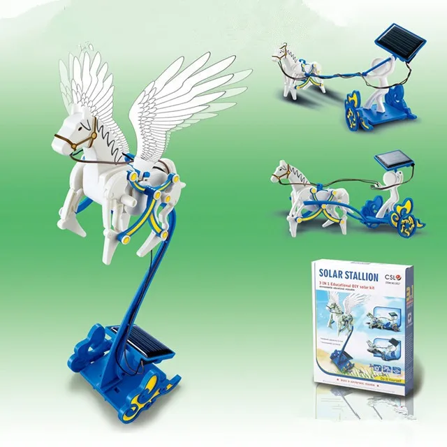 Solar Power 3 in 1 Fly horse stallion Toy Kit DIY Educational Robot 3 kinds style pegasus chariots Train children's ability gift
Solar Power 3 in 1 Fly horse stallion Toy Kit DIY Educational Robot 3 kinds style pegasus chariots Train children's ability gift