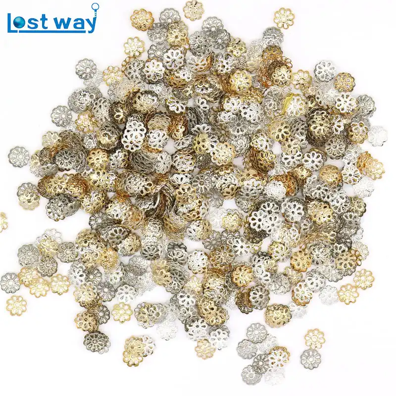 1000PCS 4mm Silver Plated Metal Daisy Flower Loose Spacer Beads