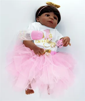 Black skin reborn baby doll 57cm Full Silicone Body newborn girl princess doll gift for child Bebes reborn menina boneca
Black skin reborn baby doll 57cm Full Silicone Body newborn girl princess doll gift for child Bebes reborn menina boneca