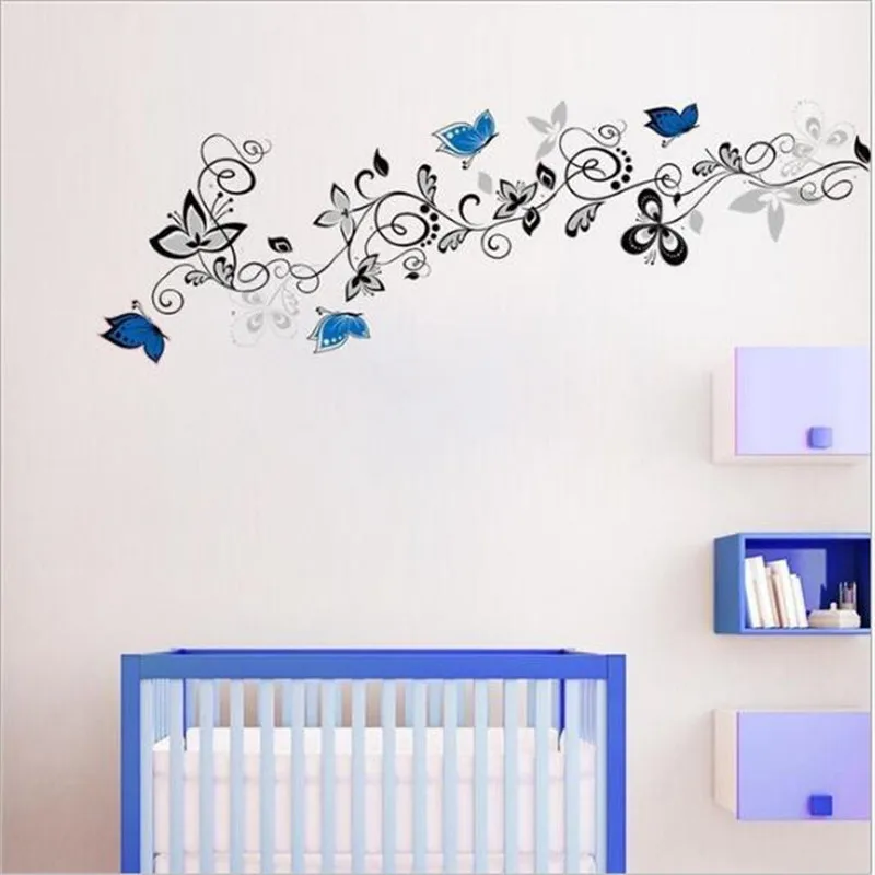 1PCS 50*70CM Large Black Blue Gray Butterfly Vine Sticker DIY Wall Decals Elegant For Kids Room Living Room Decor Home Art Mural
1PCS 50*70CM Large Black Blue Gray Butterfly Vine Sticker DIY Wall Decals Elegant For Kids Room Living Room Decor Home Art Mural