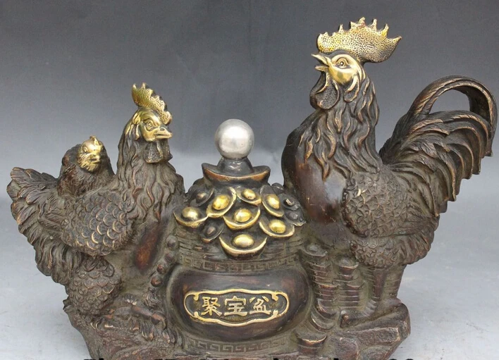 shitou 002848 Chinese Bronze Gilt Wealth Treasure bowl Zodiac Year Rooster Cock Animal Statue discount 30% (C0324)
shitou 002848 Chinese Bronze Gilt Wealth Treasure bowl Zodiac Year Rooster Cock Animal Statue discount 30% (C0324)