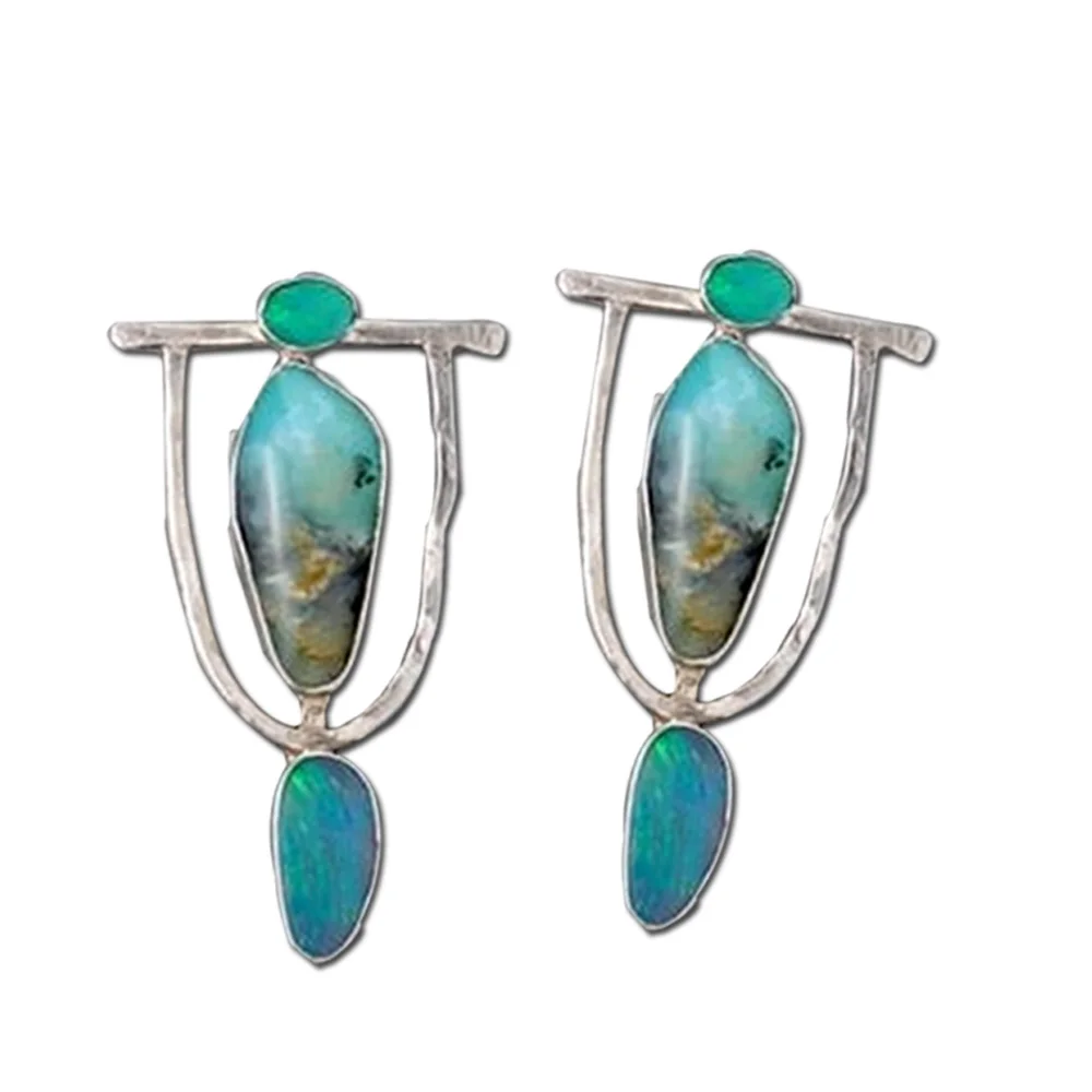 Tibetan Silver Pendant Earrings Natural Stone Drop Earrings For Women Girls Turquoise Jewelry Accessory Gift Hot
Tibetan Silver Pendant Earrings Natural Stone Drop Earrings For Women Girls Turquoise Jewelry Accessory Gift Hot