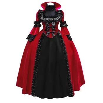 18th Century Stand Collar Long Sleeve Red/Blue Lace Bow Halloween Period Party Dress Renaissance Gothic Victorian Ball Gowns
18th Century Stand Collar Long Sleeve Red/Blue Lace Bow Halloween Period Party Dress Renaissance Gothic Victorian Ball Gowns