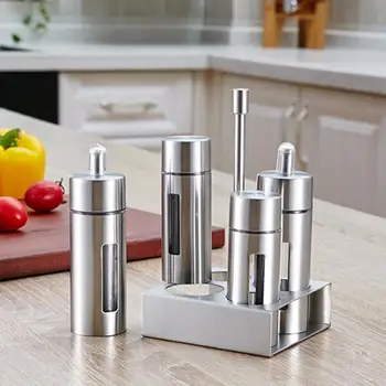5Pcs/Set Stainless Steel Spice Rack Cruet Condiment Spice Jars Set Salt And Pepper Seasoning Cooking Multi-purpose Kitchen Tool
5Pcs/Set Stainless Steel Spice Rack Cruet Condiment Spice Jars Set Salt And Pepper Seasoning Cooking Multi-purpose Kitchen Tool