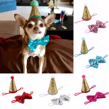 2pcs/set Sequin Birthday Pet Cat Dog Cap+Bowknot Tie Costume Headwear Pet Accessory Bowtie Collar Gentlemen Lady Style Unisex
2pcs/set Sequin Birthday Pet Cat Dog Cap+Bowknot Tie Costume Headwear Pet Accessory Bowtie Collar Gentlemen Lady Style Unisex