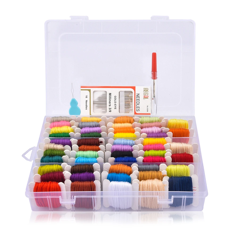 Embroidery Floss Cross Stitch Thread Sekin Kit with Threader Bobbins Sewing Needles Storage Box Embroidery Starter Kit Kid Craft
Embroidery Floss Cross Stitch Thread Sekin Kit with Threader Bobbins Sewing Needles Storage Box Embroidery Starter Kit Kid Craft