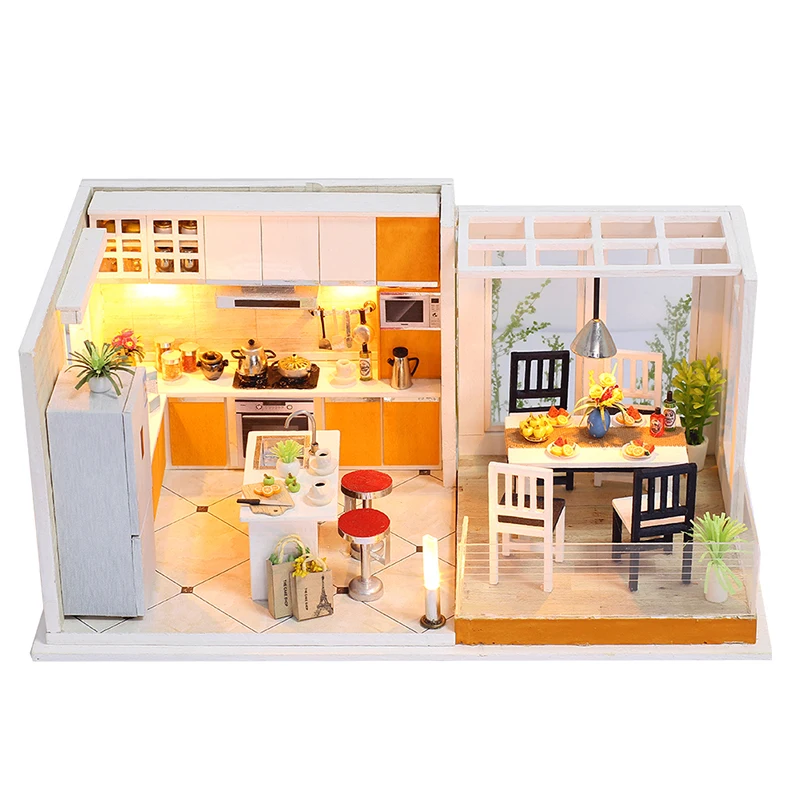 Dollhouse Diy 3D Casa De Boneca Miniature Doll House Model Building Kits Wooden Furniture Toys Birthday Gifts Happy Times
Dollhouse Diy 3D Casa De Boneca Miniature Doll House Model Building Kits Wooden Furniture Toys Birthday Gifts Happy Times