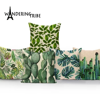 Tropical Style Decorative Cushion Cover green botanical Cotton Linen Pillow Cover Pillow Cace Square Throw Cushion 45x45CM
Tropical Style Decorative Cushion Cover green botanical Cotton Linen Pillow Cover Pillow Cace Square Throw Cushion 45x45CM
