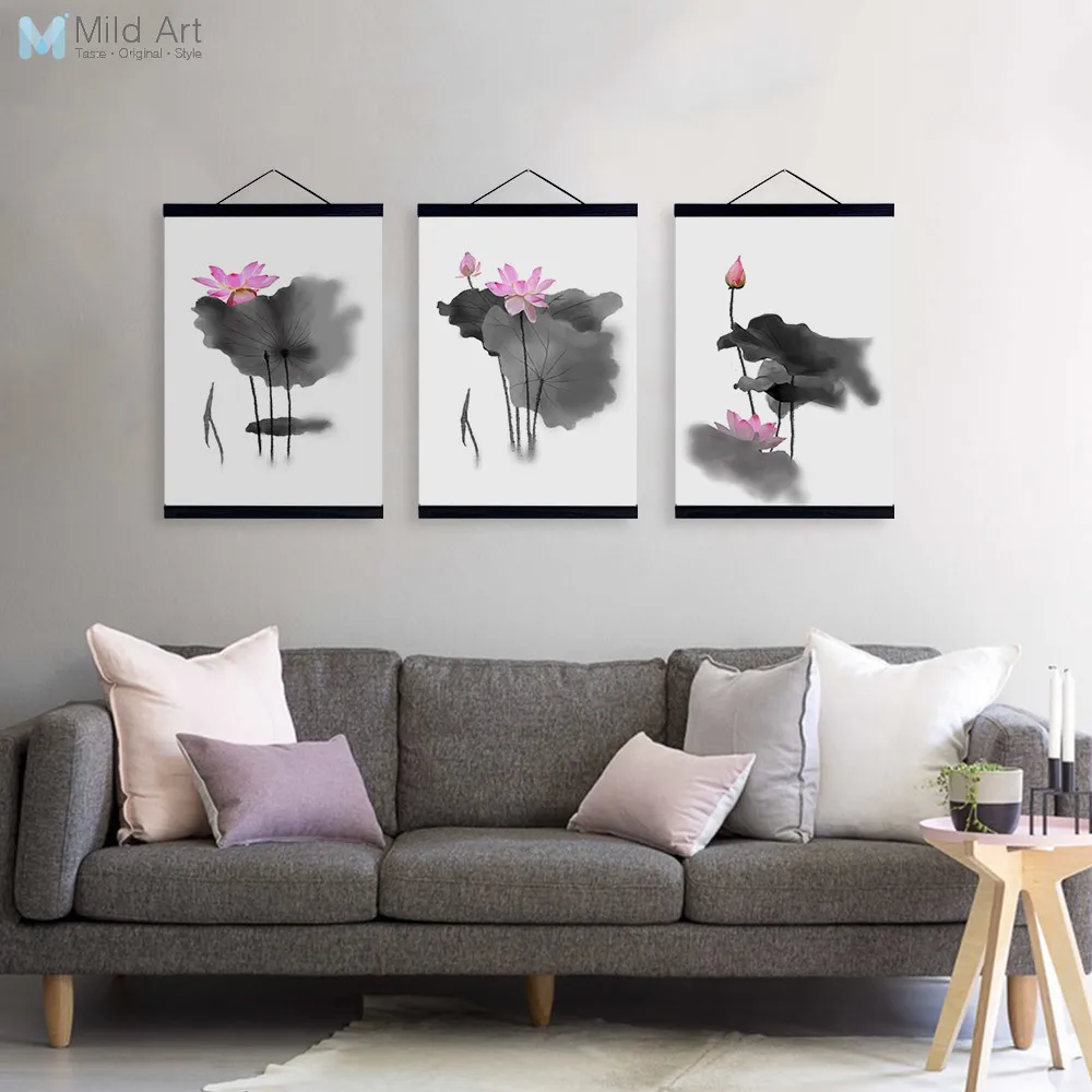 Oriental Modern Chinese Ink Calligraphy Lotus Wooden Framed Canvas Paintings Triptych Home Decor Wall Art Print Pictures Poster
Oriental Modern Chinese Ink Calligraphy Lotus Wooden Framed Canvas Paintings Triptych Home Decor Wall Art Print Pictures Poster