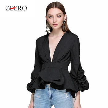 Runway Women Sexy V Neck Ruffles Blouses Female White Long Sleeve Solid Cotton Slim Shirts mujer Zipper Black Tops Spring Blusas
Runway Women Sexy V Neck Ruffles Blouses Female White Long Sleeve Solid Cotton Slim Shirts mujer Zipper Black Tops Spring Blusas
