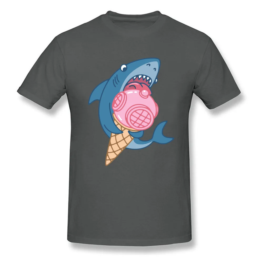 Shark and ice cream 3D Printed NEW YEAR DAY 100% Cotton O Neck Men Tops T Shirt Tee-Shirt 2018 Hot Sale Short Sleeve T Shirts Shark and ice cream carbon