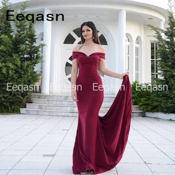 Elegant Mermaid Burgundy Prom Dresses Long 2020 Off Shoulder Sexy African Black Girls Satin Formal Party Gowns 
Elegant Mermaid Burgundy Prom Dresses Long 2020 Off Shoulder Sexy African Black Girls Satin Formal Party Gowns