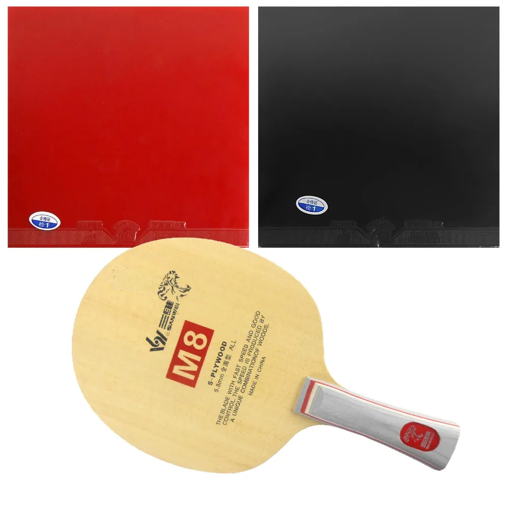 Pro Table Tennis PingPong Combo Racket Sanwei M8 Blade with 2x 729 Super FX Rubbers Long shakehand FL
Pro Table Tennis PingPong Combo Racket Sanwei M8 Blade with 2x 729 Super FX Rubbers Long shakehand FL