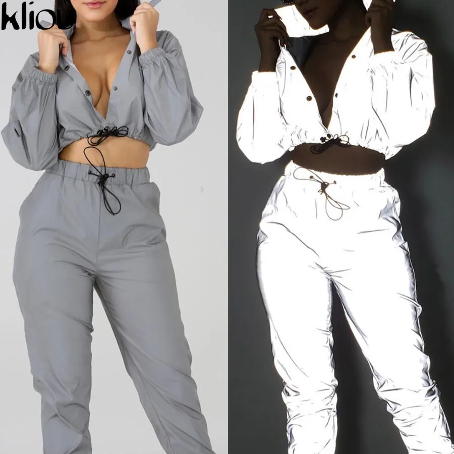Kliou 2018 new Reflective cost women fashion full sleeve turn-down collar button drawstring outfit female street casual jackets
Kliou 2018 new Reflective cost women fashion full sleeve turn-down collar button drawstring outfit female street casual jackets