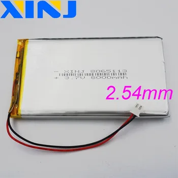XINJ 3.7V 8000 mAh 2pin JST 2.54mm Lithium Polymer Rechargeable Li-Po Battery 8065113 For GPS PDA MID PDF Power bank Tablet PC