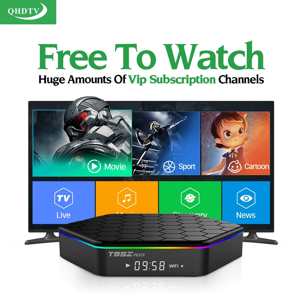 Arabic French Iptv Set Top Box T95Z Plus 2GB 16GB Android 7.1 Amlogic S912 QHDTV 1 Year IPTV Arabic French Spanish Smart TV Box
Arabic French Iptv Set Top Box T95Z Plus 2GB 16GB Android 7.1 Amlogic S912 QHDTV 1 Year IPTV Arabic French Spanish Smart TV Box