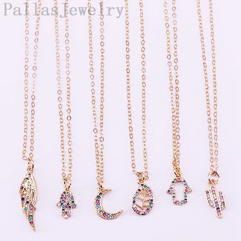 10Pcs New Trendy Gold Color Rainbow multicolor cz paved charm Pendant Necklace For Women Girl Jewelry
10Pcs New Trendy Gold Color Rainbow multicolor cz paved charm Pendant Necklace For Women Girl Jewelry
