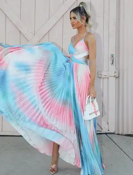 New Women Luxury Sexy Gradient Pleated Maxi Long Dress 2019 Celebrity Designer Fashion Party Dress Vestido
New Women Luxury Sexy Gradient Pleated Maxi Long Dress 2019 Celebrity Designer Fashion Party Dress Vestido