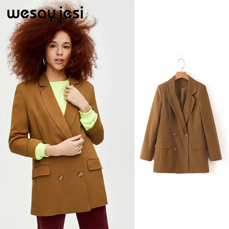 Women Chic Blazer Coat Office Lady Suit Jacket Blazer Female Solid Casual Double Breasted Long Sleeve Street Wear Autumn Coat
Women Chic Blazer Coat Office Lady Suit Jacket Blazer Female Solid Casual Double Breasted Long Sleeve Street Wear Autumn Coat